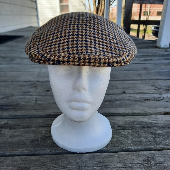 Vintage Lock & Co Hatters 100% Cashmere Gunclub Check Flat Cap Houndstooth 7 1/4 - Picture 3 of 15
